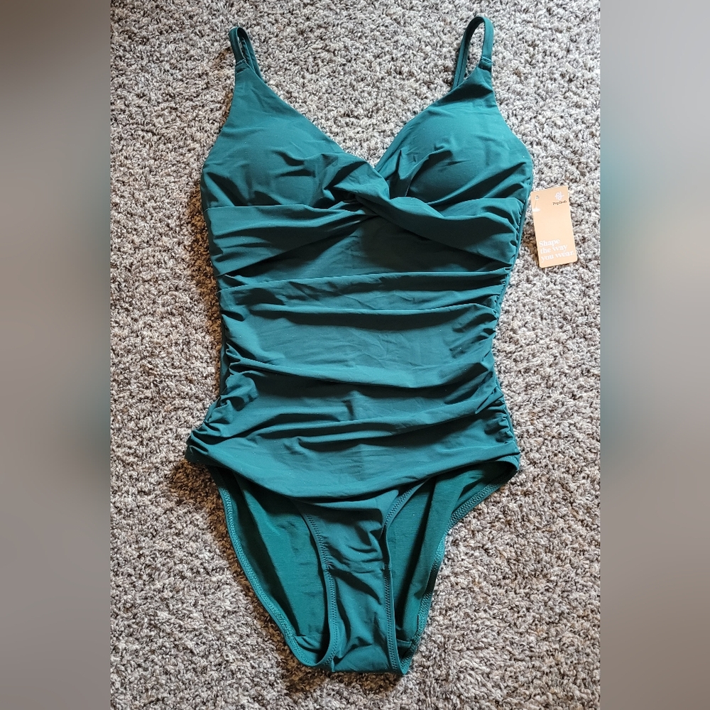 NWT Green One-Piece Popilush Swimsuit with Tummy Control